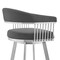 Armen Living Bronson 25" Gray Faux Leather and Brushed Stainless Steel Swivel Bar Stool 721535762224 - alternate 3